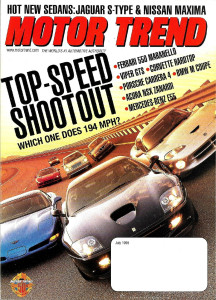 MOTOR TREND 1999 JULY - TOP SPEED RUNS, S-TYPE, 240Z